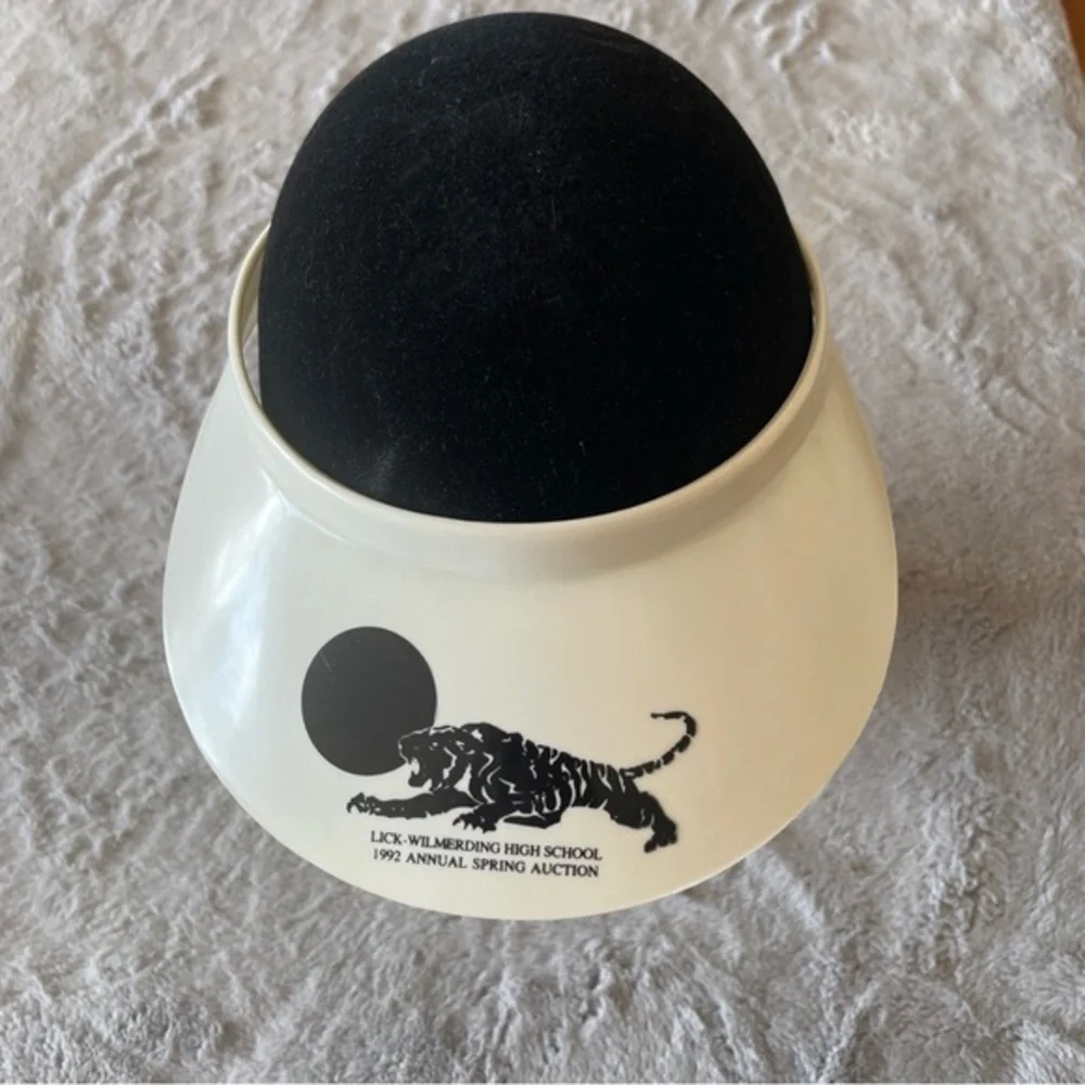 Lick-Wilmerting High School 1992 Panther Visor - White and Black vintage